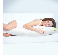 Beautissu XXL Body Pillow 200x40 cm Hypoallergenic Side Sleeper - Firm Long Sleeping Cushion 1250 gr Microfibre Filling Maternity Pillow Neck & Back Support - BeauNuit SK