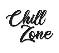 Beautiwall Chill Zone Modern Wall Decoration Metal Black - Coated Wall Decoration Metal Pictures - Living Room Bathroom Bedroom Wall Decoration Metal Decoration - Includes Adhesive Strips