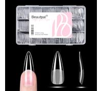 BEAUTPAL Long Stiletto Gel Tips 510pcs Almond Press on Nails Pre-shape Almond Nail Tips for Full Cover Acrylic False Nails For Nail Extension Nail Art, DIY Salon 15 Sizes Soft Gel Nail Tips