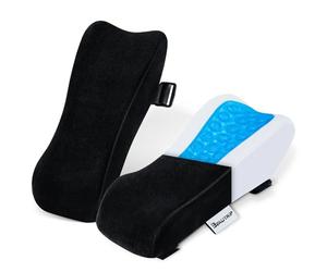BEAUTRIP Ergonomic Armrest Pads- Office Chair Arm Rest Cover Pillow - Elbow Support Cushion for Computer, Gaming and Desk Chairs (Set of 2)… (Black with Gel_Velvet)