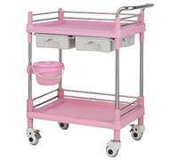 Beauty 2-Tier Movable Hand Trucks Storage Cart Kitchen Mobile With Bucket Drawer Beauty Salon Rolling Trolley Trolley(64.5 * 44.5 * 90cm)