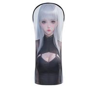 Beauty 3D Gray Hair Golf Club Head Cover Set Premium Leather Accessories with Number Tags for Driver, Fairway Wood Hybrid
