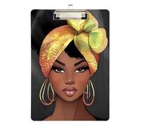 Beauty African Lady clipboard with Back Transparent for Softball Coaches clipboard Teacher Size 9 x 12 Silver