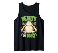 Beauty and Obese Chonky Cat Funny Meme Tank Top