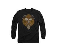 Beauty and the Beast Beast Head Long Sleeve T-Shirt, Black Disney Black M