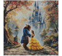 Beauty and The Beast,Bella in Autumn, Counted Cross Stitch Kit, 14 Count Cotton,200x200 Stitches, 36x36 cm, Beauty and The Beast Design