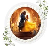 Beauty and the Beast Cake Picture for Birthday Edible Photo for Cakes, Cake Topper, Diameter 20 cm, Beauty and the Beast No. 8