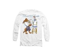 Beauty and the Beast Don't Mind the Books Long Sleeve T-Shirt, White Disney White M