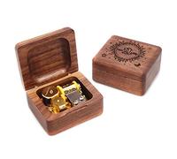 Beauty and The Beast Music box Walnut Wood Musical Box Wind Up Gold Mechanism Gift Box for Christmas,Birthday,Valentine's Day