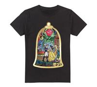 Beauty And The Beast Stained Glass T-Shirt Black | Size: 2XL Beauty And The Beast Black 2XL
