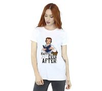 Beauty And The Beast Women's Happily Ever After Reading T-Shirt in White | Size: Small Beauty And The Beast White S