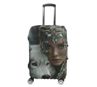 Beauty and Wolf Suitcase Cover Travel Luggage Elastic Washable Baggage Covers Fits 19-32 Inch