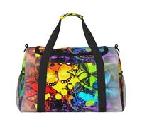 Beauty Animal Butterfly Print Womens Sports Bags Travel Bag - Gym Tote Bag with Compartment,Duffel Bags for Men,Ladies Holdall,Carry On Weekend Travel Handbags for Women