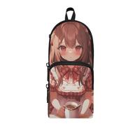 Beauty Anime Girl Nylon 3 Compartments Big Pencil Bags Large Capacity Pencil Case For Teen Stationery Organizer for Elementary