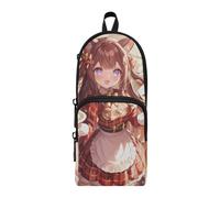 Beauty Anime Girl Nylon 3 Compartments Large Pencil Bag Large Capacity Pencil Case For Kids Stationery for Elementary