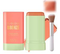 Beauty Balm Serum Boosted Skin Tint with Brush - Multi-Use Blush, Highlighter & Bronzer for Face & Body, Natural Blendable Shimmer Illuminator, Lightweight Bronzing Glow Makeup Stick (Peach Glow)
