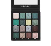 BEAUTY BAY Botanical 16 Colour Eyeshadow Palette, Green Brown Gold Grey, Matte and Shimmer Finishes, Buildable Pigment, Vegan and Cruelty-Free
