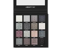 BEAUTY BAY Smoky 16 Colour Eyeshadow Palette, White Grey Navy Silver Black, Matte and Shimmer Finishes, 16 x 1.4g