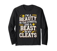 Beauty Beast in My Cleats for Softball Player Long Sleeve T-Shirt
