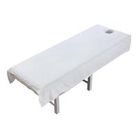 Beauty Bed Sheets for Salons Specialized Use Spa Massage Bedspread Anti Wrinkle with/no Holes(Knurling White,100x190 with Hole)