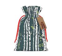 Beauty Birch Tree Print Stylish Drawstring Pouches,Reusable Drawstring Gift Bags,Perfect For Holiday And Party