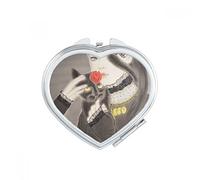 Beauty Black Cat Chinese Style Watercolor Heart Compact Makeup Pocket Mirror Portable Cute Small Hand Mirrors Gift
