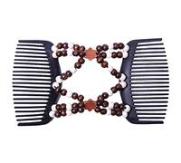 Beauty Bow Double Hair Combs Clips for Women, Stylish and Stretchy Hair Accessories - Great for Parties and Everyday Use - Dark Brown