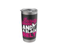 Beauty Brains and A Black Belt Stainless Steel Insulated Tumbler
