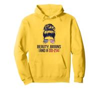 Beauty Brains And A DD-214 Military Women Empowerment Pullover Hoodie