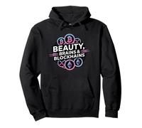 Beauty, brains, and blockchains, girl bitcoin crypto Pullover Hoodie