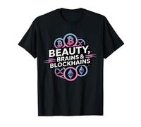 Beauty, Brains, and blockchains, Girl Bitcoin Crypto T-Shirt