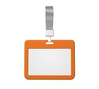 Beauty Burnt Orange ID Badge Holder with Lanyard Hard Plastic Work Badge Sleeve Sliding ID Credit Cards Key Card Holder ID Card Protector Case for Office Women Men