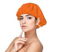 Beauty Burnt Orange Printed,Adult's Satin Sleeping Cap - Women's Elastic Sleep Bonnet, Adjustable Overnight Hair Cover