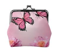 Beauty Butterfly Full Double-Sided Printed Pattern Women's and Girls' Fashionable Leather Kiss Lock Coin Purse Card Bag