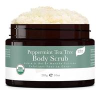 Beauty by Earth - Organic Tea Tree & Mint Scrub - Sugar Scrub Made in USA with Natural Ingredients, Moisturizing