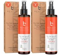 Beauty by Earth Sea Salt Spray for Hair Men & Women - Beach Waves Texturizer Fine Texturizing Texture Volumizing Spray Women Clear 6 Fl Oz (Pack o