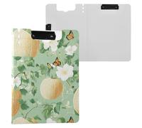 Beauty Cantaloupe Fruit Green Folding Clipboard Double Metal Clips Pen Holder Clip Board with Hard Cover Clipboard Folio Medical Contractor