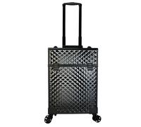 Beauty case on Wheels Travel Rolling Organizer Tool Suitcase Makeup Hairdressing Trolley Stylist Beauty Salon Cosmetic Case(Black)