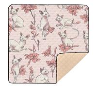Beauty Cats Blush Soft Foam Baby Playmat for Indoor Outdoor Water Resistant Kicking Mat for Babies Infants Toddlers, 50'' x 50''