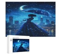 Beauty City Moon Umbrella Wood Puzzles for Adults And Family Game Interesting Creative Gift Wooden Jigsaw Puzzle