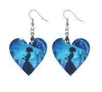 Beauty City Moon Umbrella Wooden Earrings Lightweight Vintage Wood Pendants Classic Artistic Earring Hooks Jewelry Gifts for Women Star