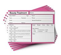 Beauty Client Card GDPR A6 Size - Salon and Therapist Customer Consultation Record - Treatment Services Essentials - Profile and Recording Forms - Beauty Stationery - 105x148mm - Pack of 100