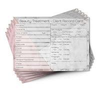 Beauty Client Cards - Salon and Therapist Customer Consultation Record - Treatment Services Essentials - Profile and Recording Forms - Gift, Loyalty Vouchers Beauty Stationery Pack of 25