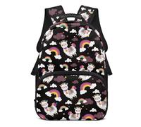 Beauty Collector Alpaca Rainbow Cloud Backpack for Girls Kids School Bag with Adjustable Shoulder Straps