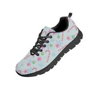 Beauty Collector Candy Cane Lollipop Aqua Womens Christmas Sneakers Lace Up Tennis Walking Shoes Black Sole