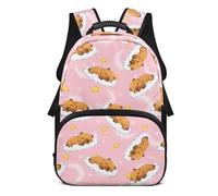Beauty Collector Capybara Cloud Star Pink Kids Backpack Back to School Lightweight Backpacks For Boys Girls