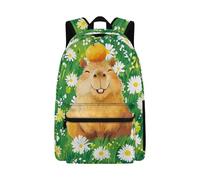 Beauty Collector Capybara Orange Daisy Grassland Kid's Backpack Back To School Bookbag School Bag for Boys Girls