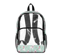 Beauty Collector Dalmation Dog Love Mint Green Clear Backpack Kids School Travel See-Through Transparent Bookbag