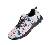 Beauty Collector Eagle USA Flag Star Women's Patriotic Tennis Shoes Lace-up Athletic Fashion Sneaker Black Sole