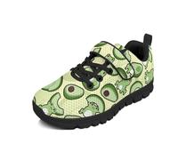 Beauty Collector Frog Avocado Green Girls Cute Sneaker Breathable Strap Running Shoes Black Sole